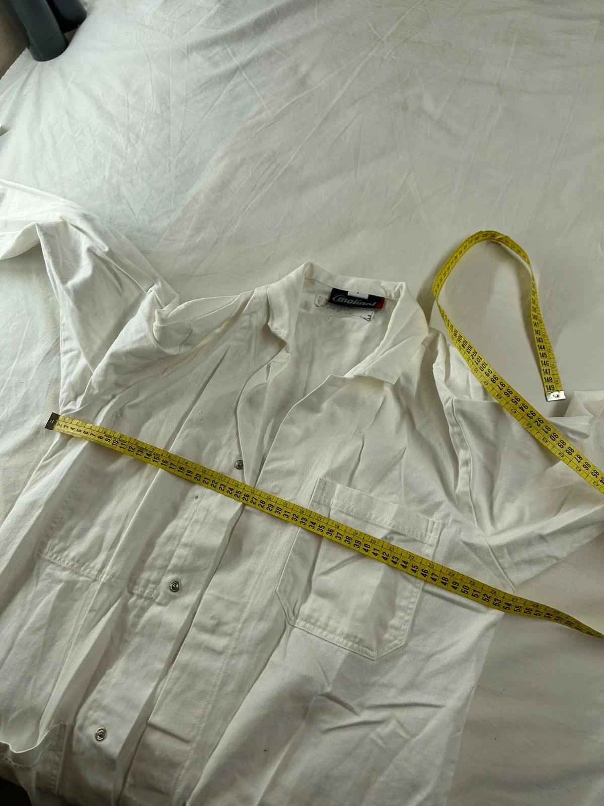 Vintage white apron shirt molinel – photo 10